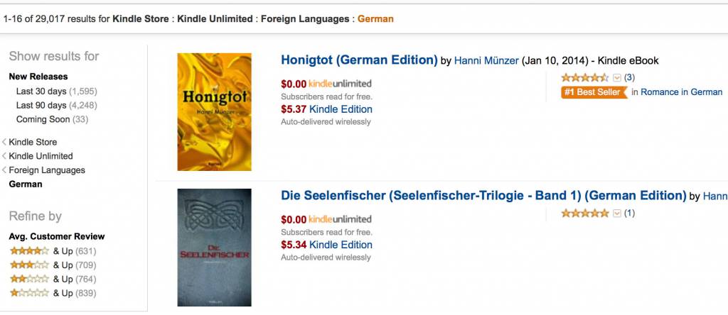 Auch 30.000 deutschsprachige Titel stehen bereit