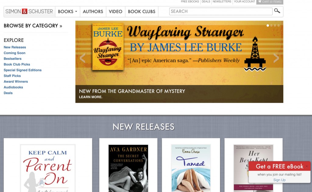 Die Verlags-Homepage von Simon & Schuster