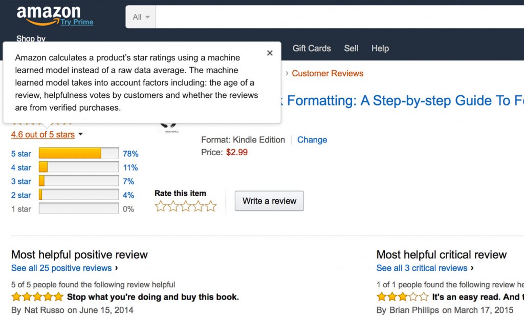 Amazon weist explizit auf das neue System hin