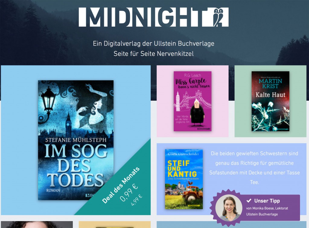 Homepage des Ullstein-Labels Midnight